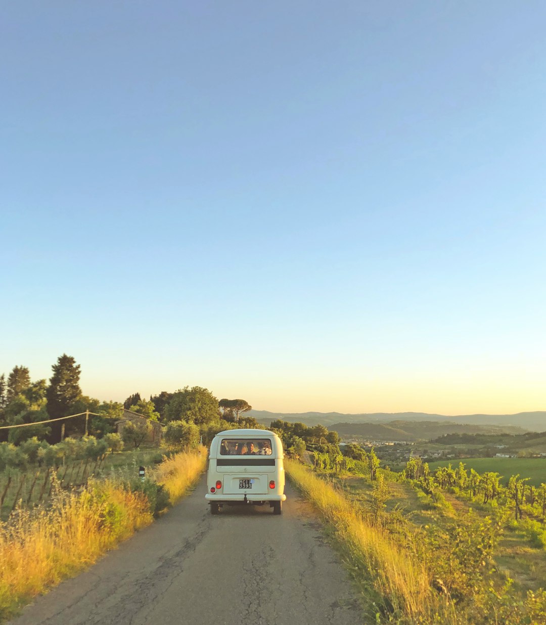 services-02 white-van-traveling-on-rough-road-in-between-green-grass-during-sunset-l4m-o4afon8